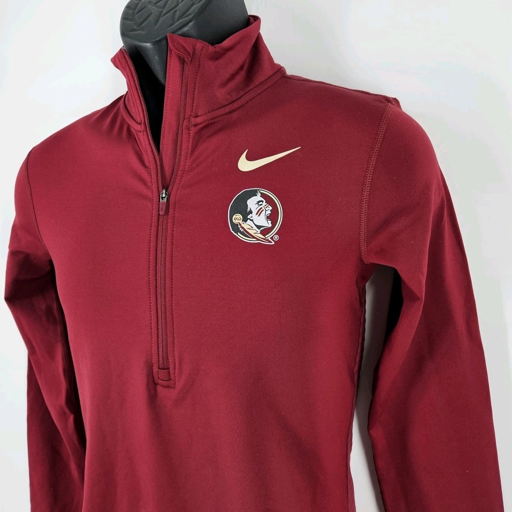Florida State Seminoles Womens 1/2 Zip Pullover Nike Dri‎ Fit Maroon
